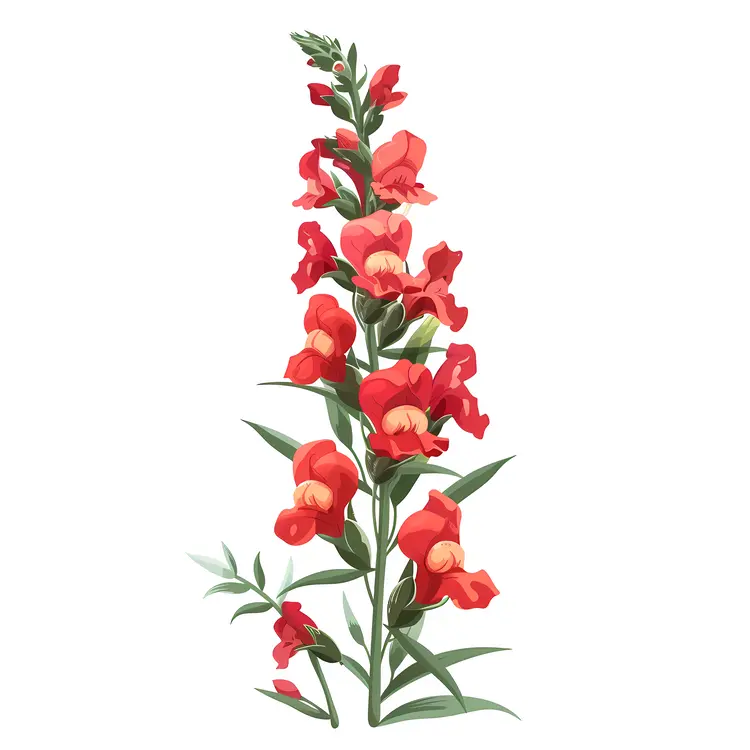 Red Blooming Flowers Illustration