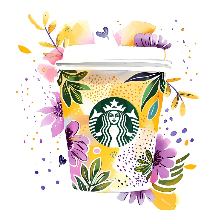Colorful Floral Starbucks Cup