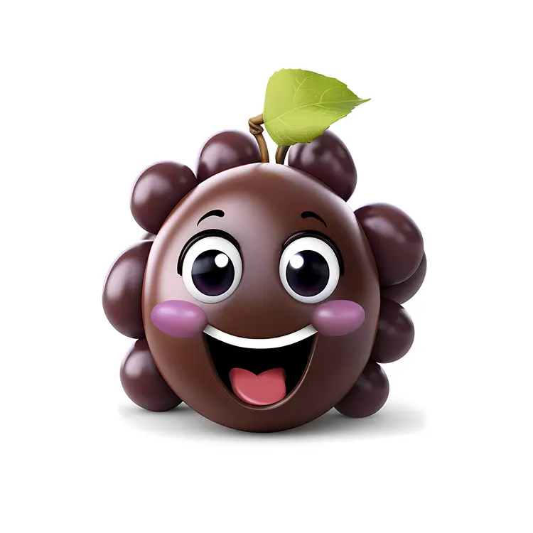 Happy Grape Cluster Cartoon