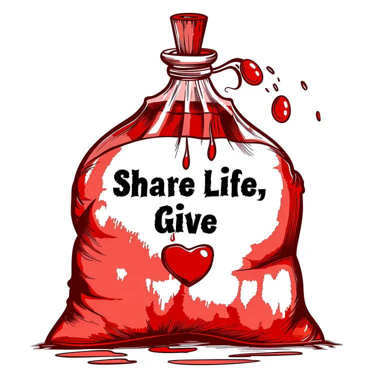 Blood Donation Bag with Text