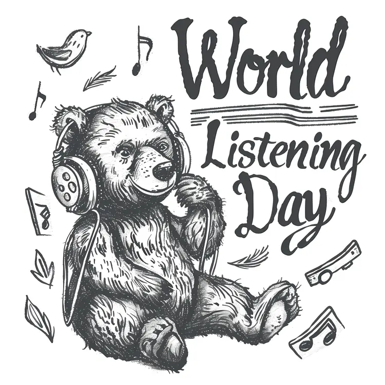 Bear Listening to Music