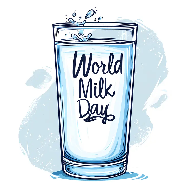 Glass of Milk Illustration for World Milk Day