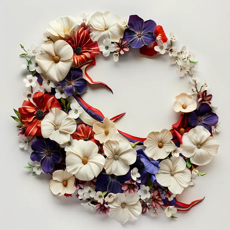 Patriotic Flower Wreath