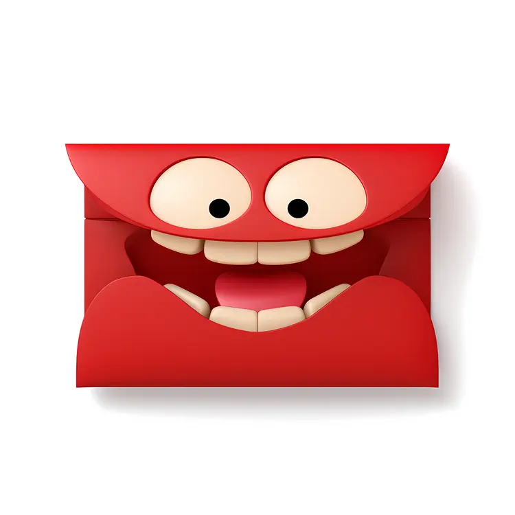 Red envelope with funny face