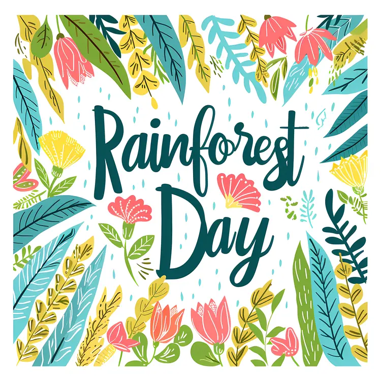 Colorful Rainforest Day Illustration