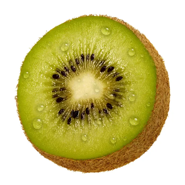 Fresh Kiwi Slice with Water Droplets