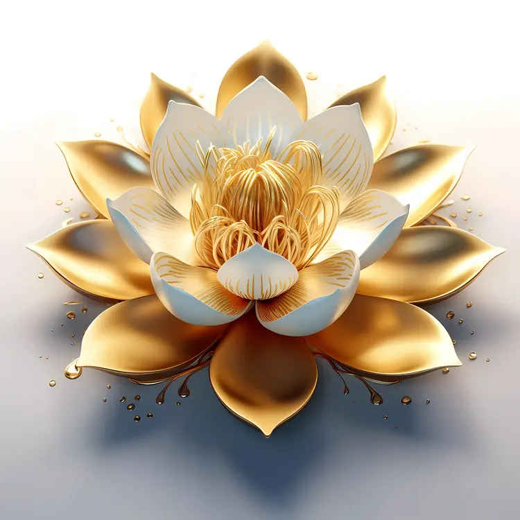 Golden Lotus Flower with Radiant Petals