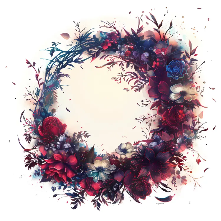 Dark Floral Wreath
