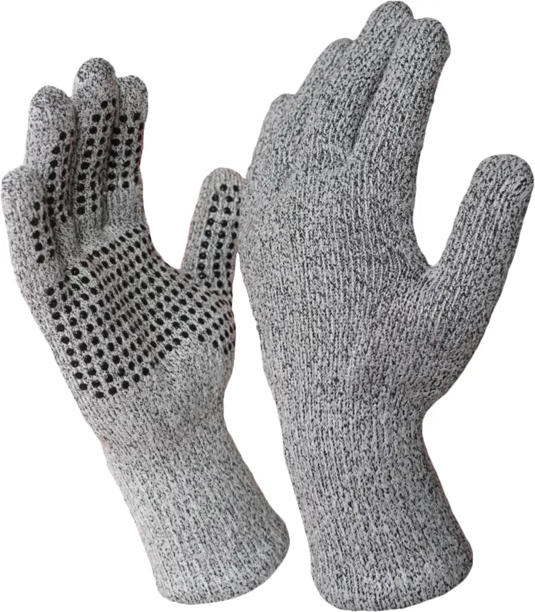 Gray Knit Gloves for Winter Comfort