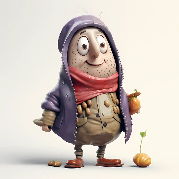 Potato Farmer with Hoodie and Scarf