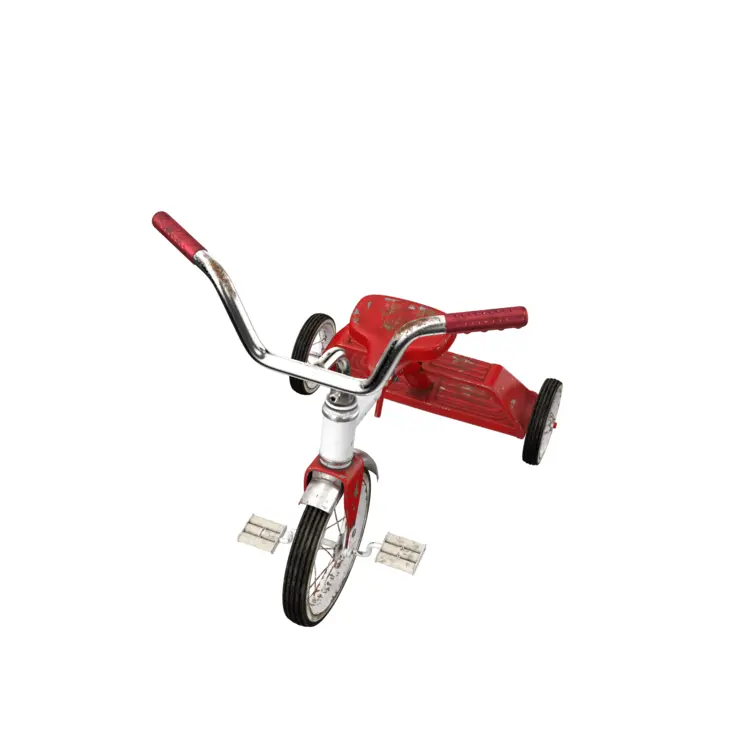 Red Tricycle on Transparent Background