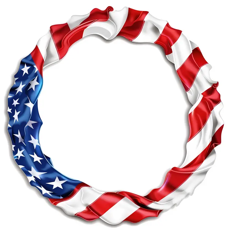 Patriotic Wreath with Stars and Stripes