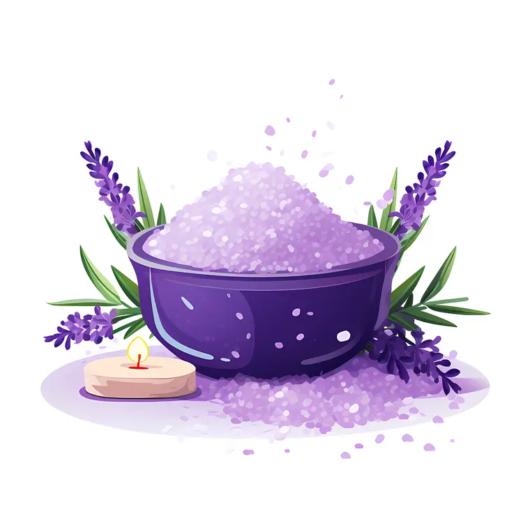Lavender Bath Salts with Candle