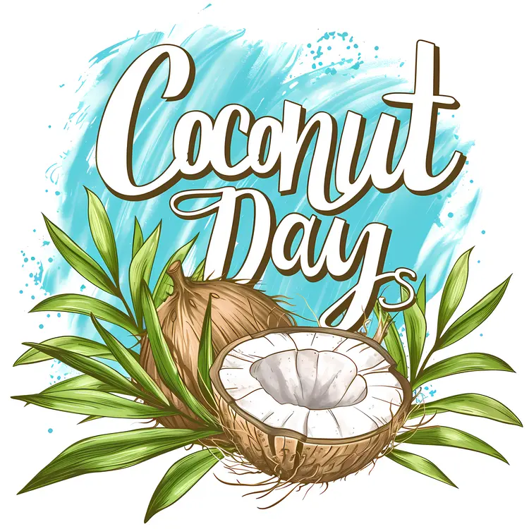 Coconut Day Celebration with Leaves
