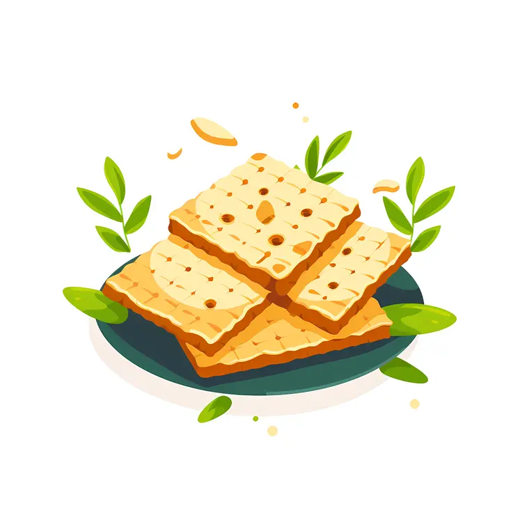 Golden Crackers on a Plate