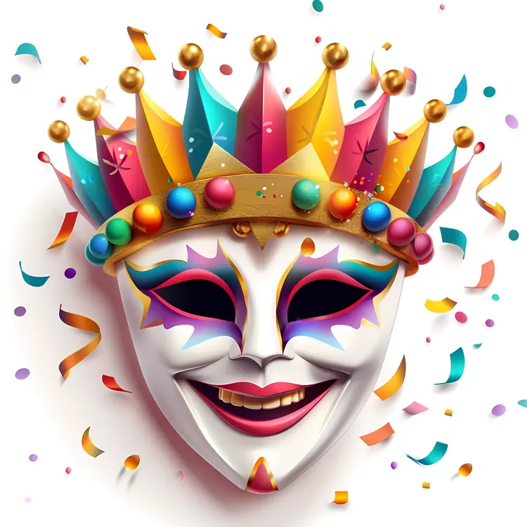 Colorful Carnival Mask with Confetti