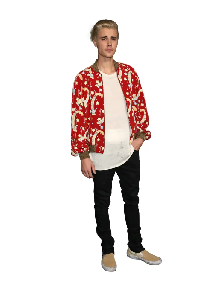 Person in Red Jacket with Casual Outfit