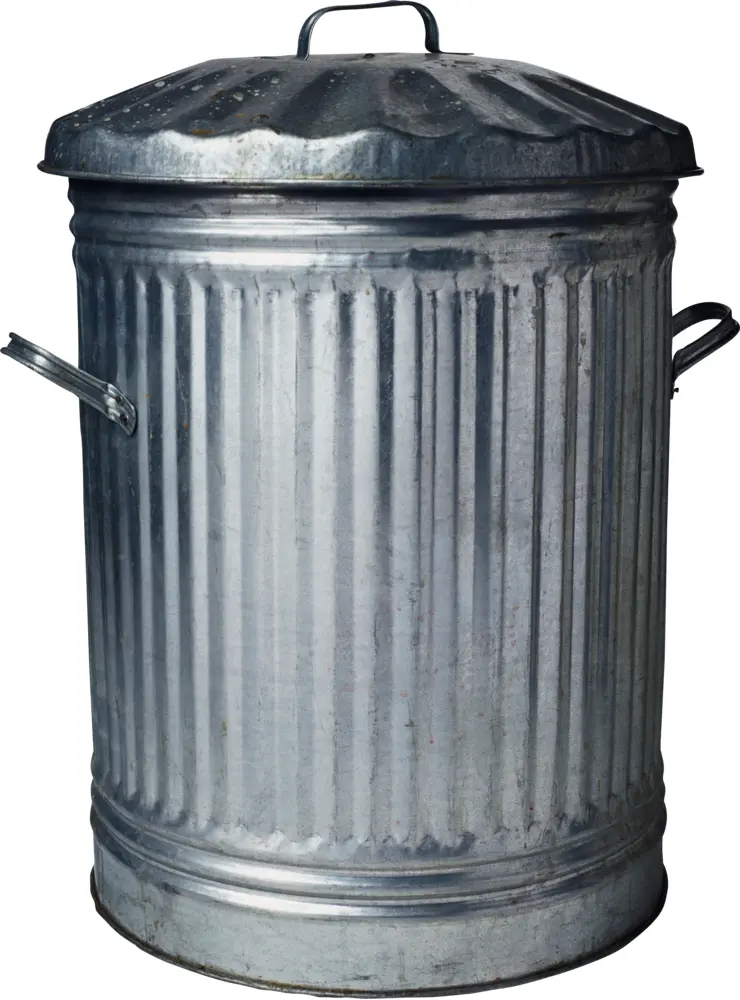 Metal Trash Can with Lid and Handles