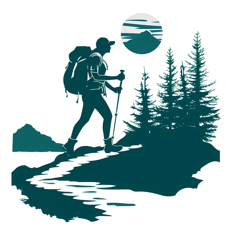Silhouette of Hiker