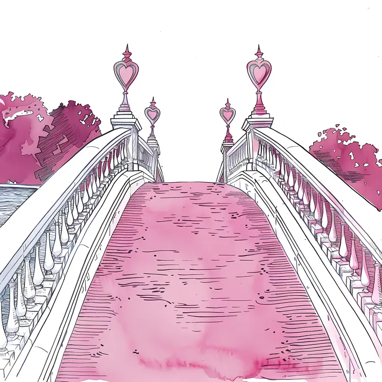 Pink Bridge with Hearts