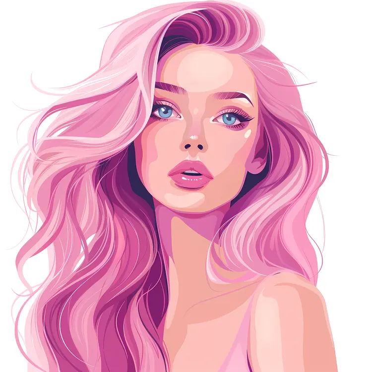 Pink-haired Girl Illustration
