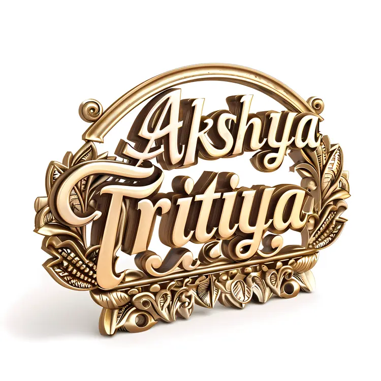 Golden Akshaya Tritiya Sign for Festival Celebration