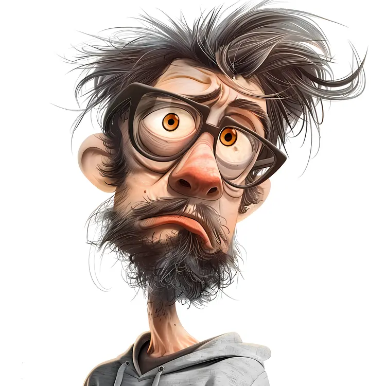 Man with Glasses and Beard Illustration