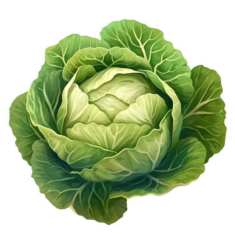Green Cabbage Illustration