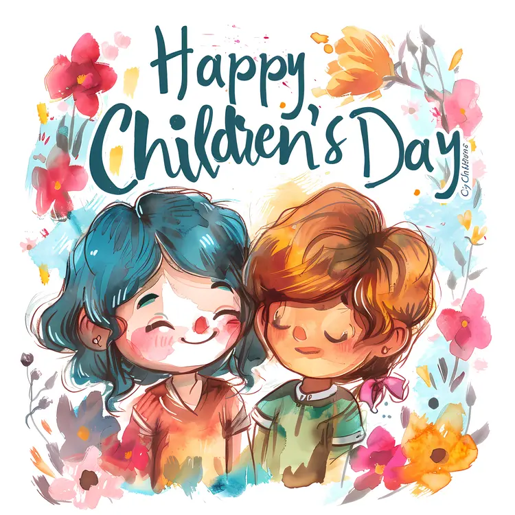 Happy Children's Day with Cute Illustration