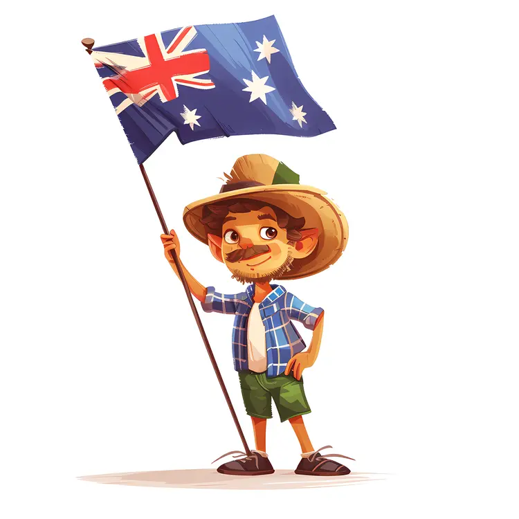 Smiling Boy with Australian Flag