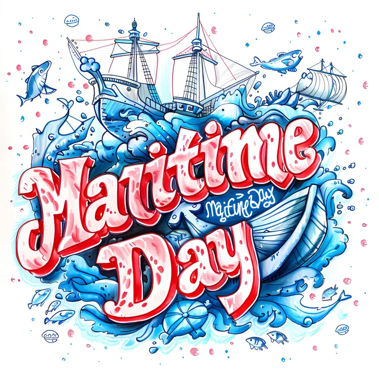 Maritime Day Celebration with Ship and Ocean