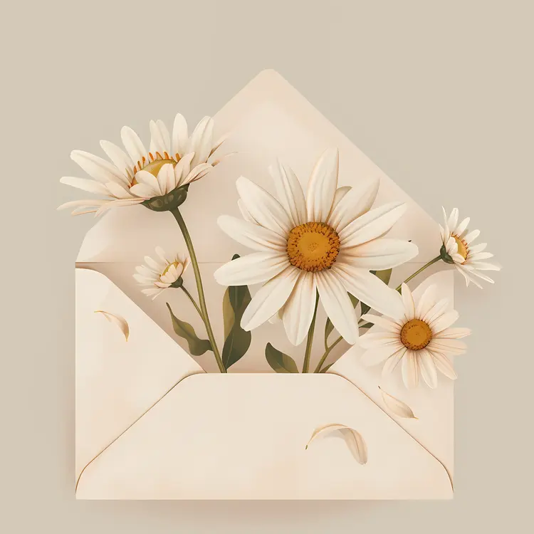 Cute Daisies in Envelope