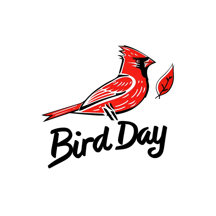 Red Bird Illustration for Bird Day