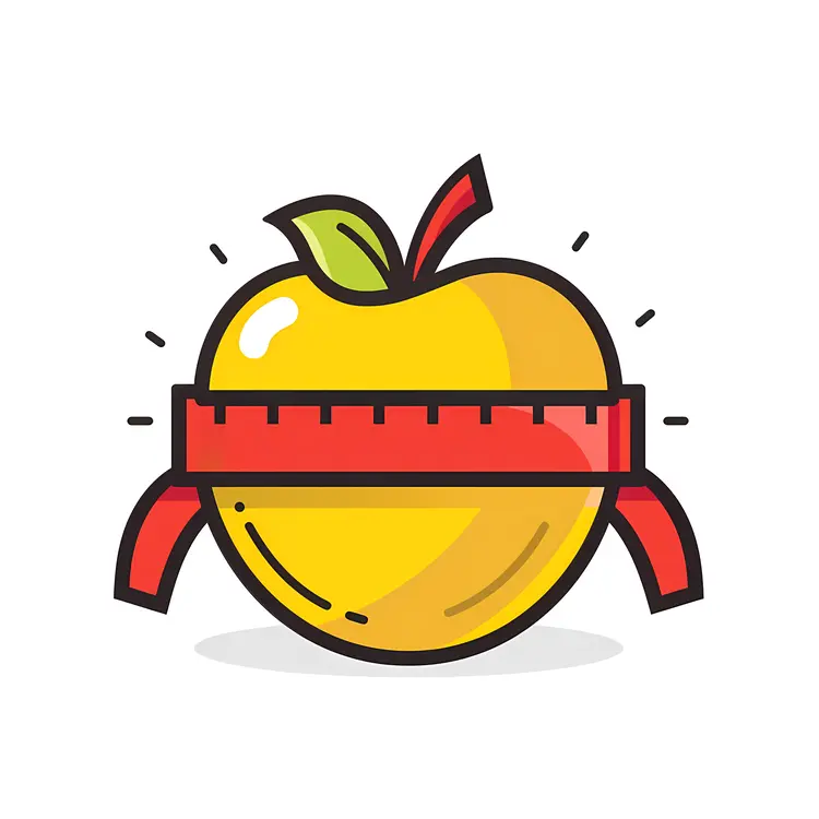 Yellow Apple with Measuring Tape