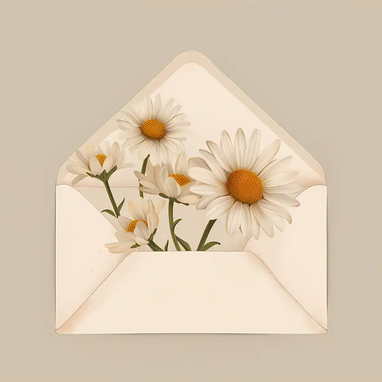 White Daisies in Envelope