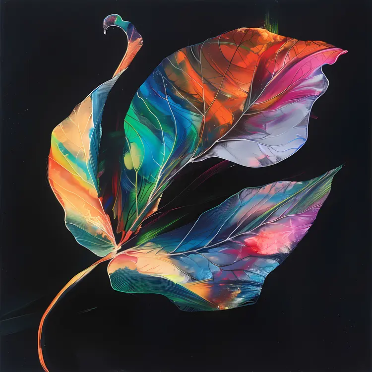 Colorful Abstract Leaf Art