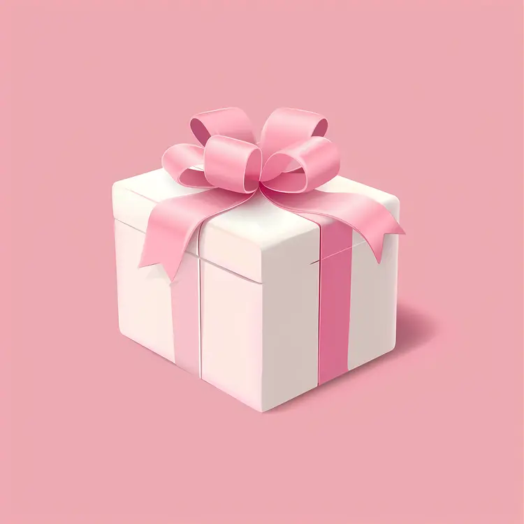 Pink Gift Box with Ribbon