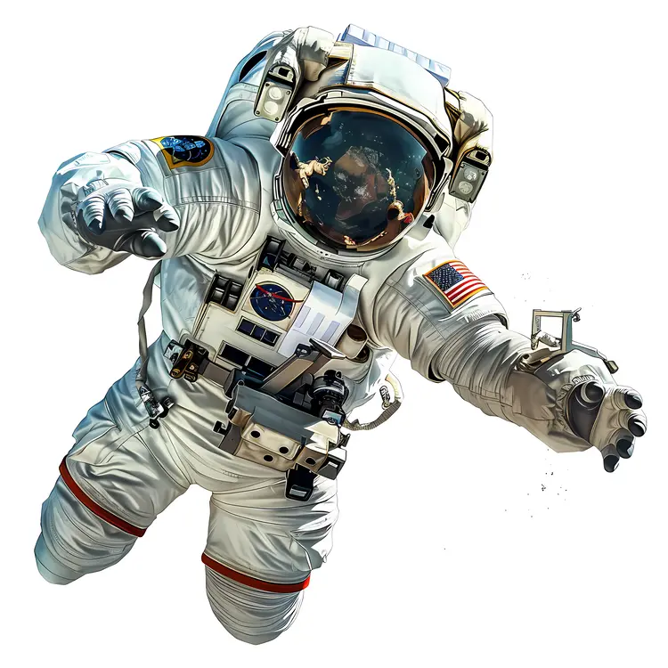 Astronaut in Space with Equipment