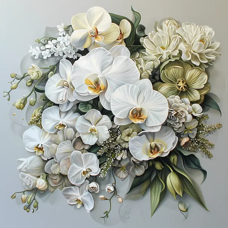 Elegant White Orchids Bouquet