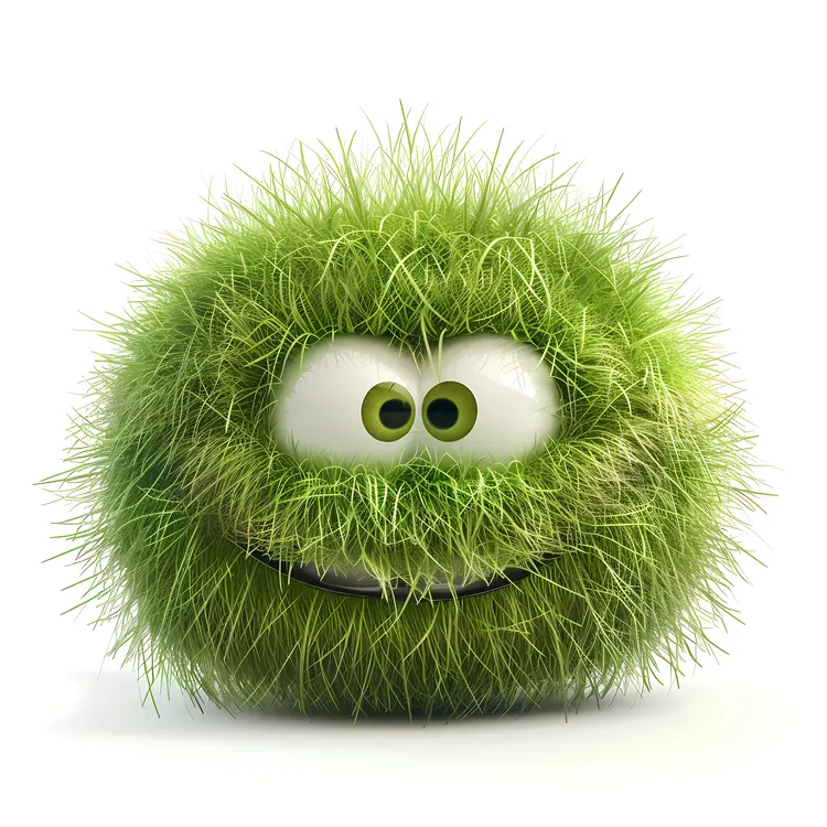 Green Furry Ball with Eyes
