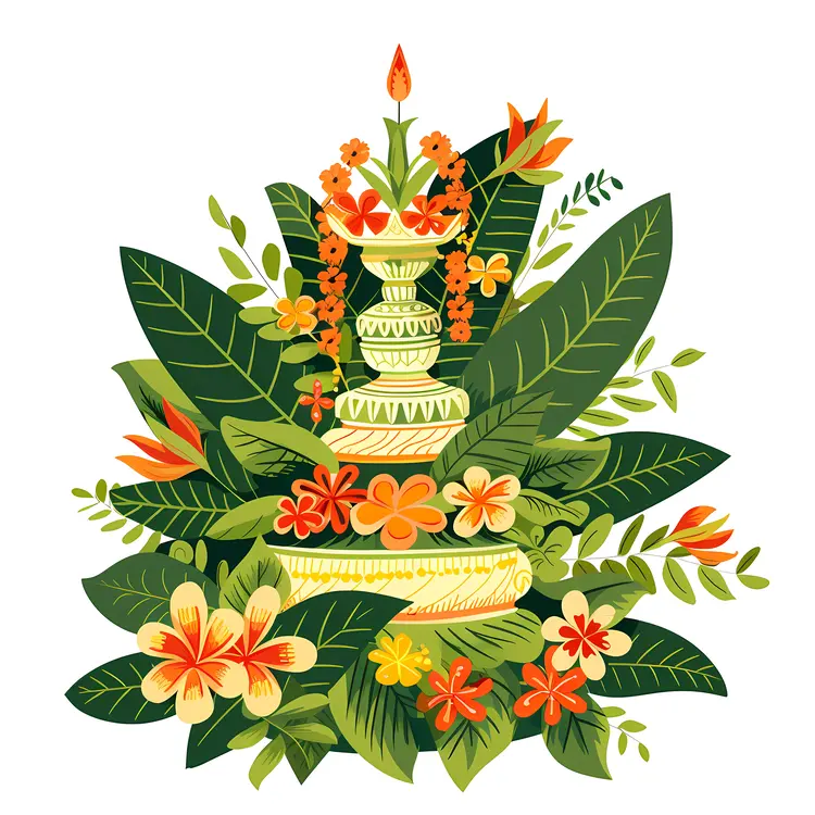 Decorative Fountain with Flowers