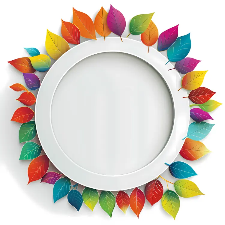 Colorful Leaves Frame Design