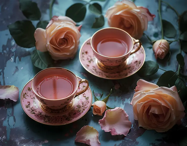 Vintage Tea Cups with Roses