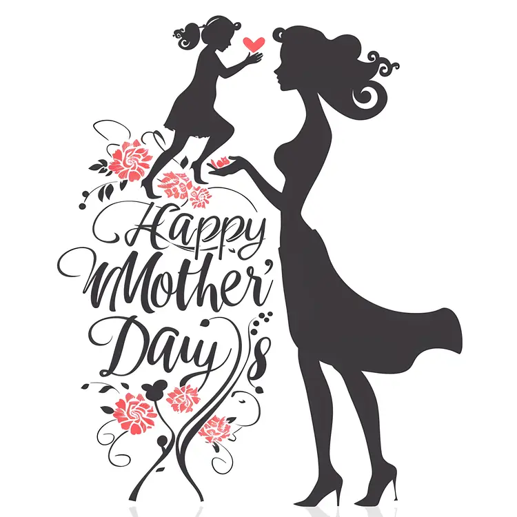 Silhouette Happy Mother's Day Card