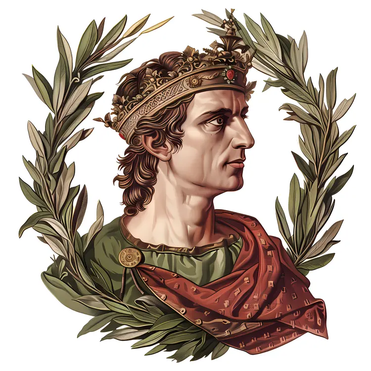 Side Profile of a King with Crown