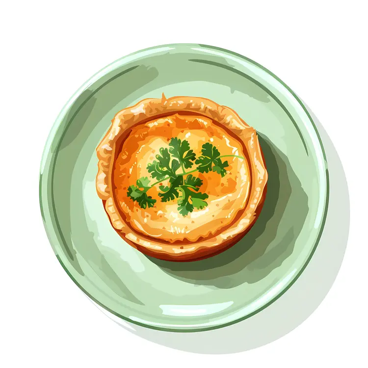 Single Custard Tart with Parsley