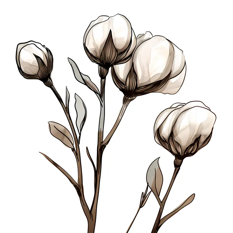 Botanical Cotton Illustration