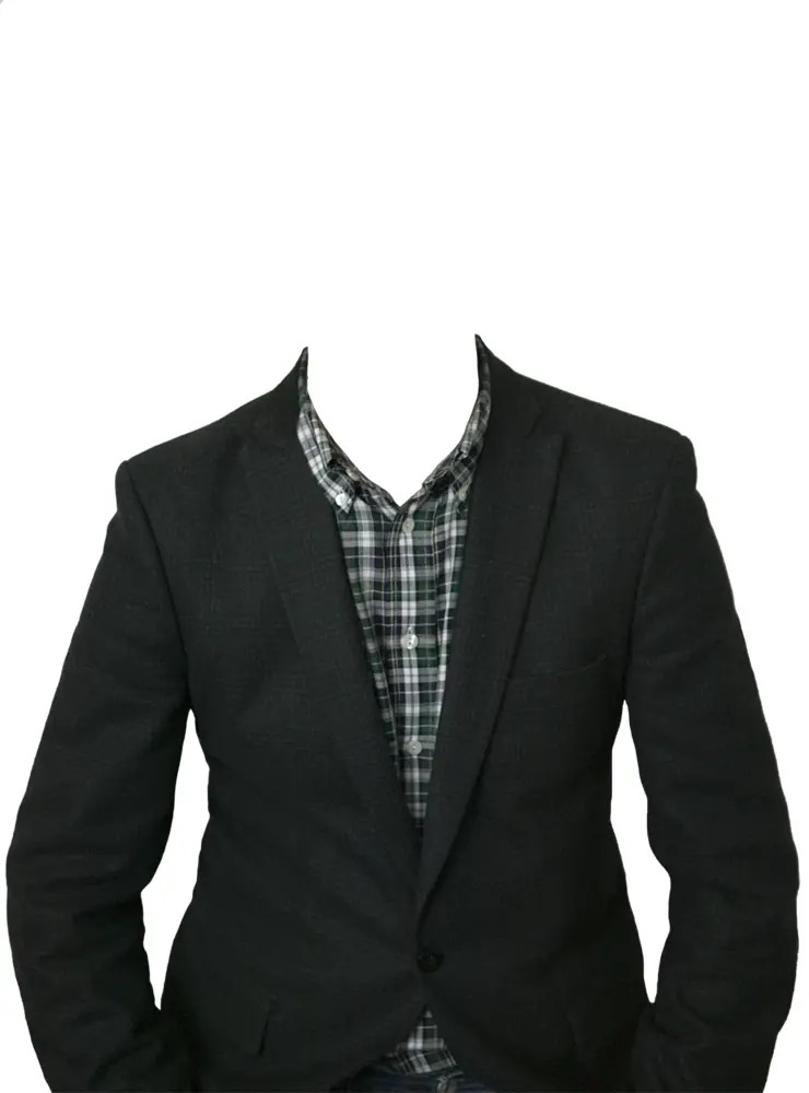 Black Suit with Plaid Shirt