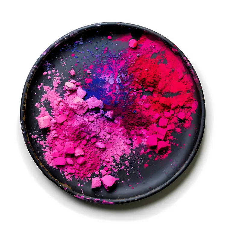 Colorful Powders on Black Plate