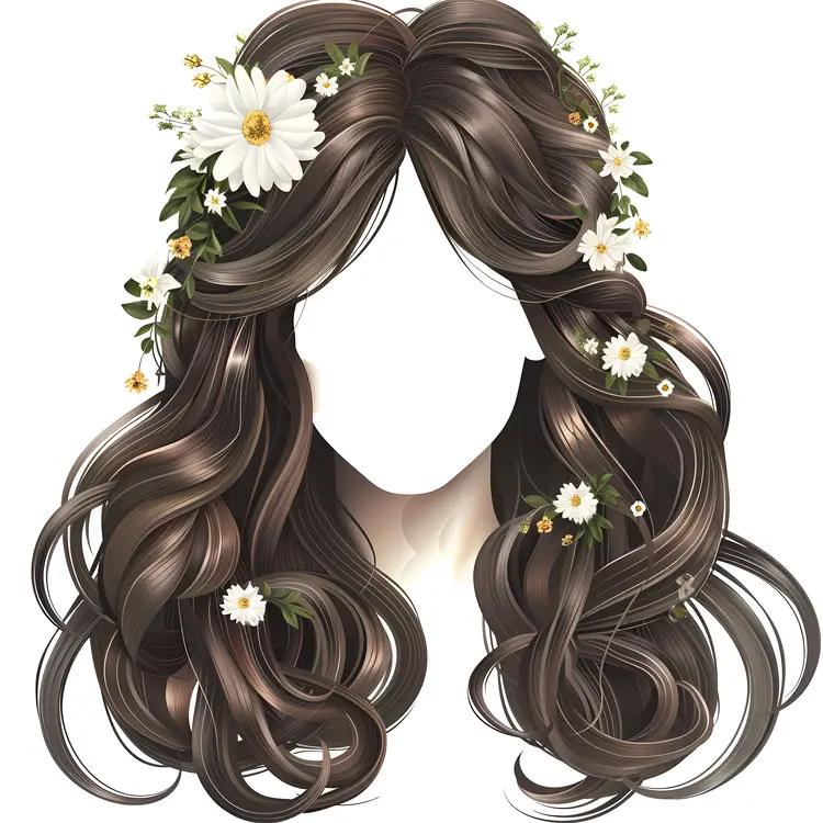 Beautiful Hair with Floral Decoration